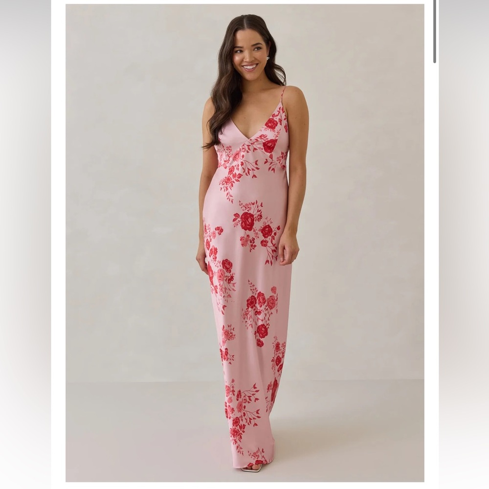 Park & Fifth Cream Tan Sleeveless Maxi Gown
